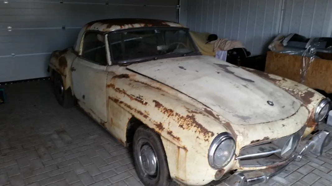 Mercedes 190SL 1960 Restaurierung vor der Restaurierung